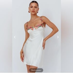 Selfie Leslie rose garden applique dress white